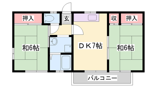 人丸前駅 徒歩3分 2階の物件間取画像